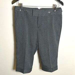 Vintage Arden B Cropped Herringbone Gray Trousers Y2K Steampunk Size 4 EUC